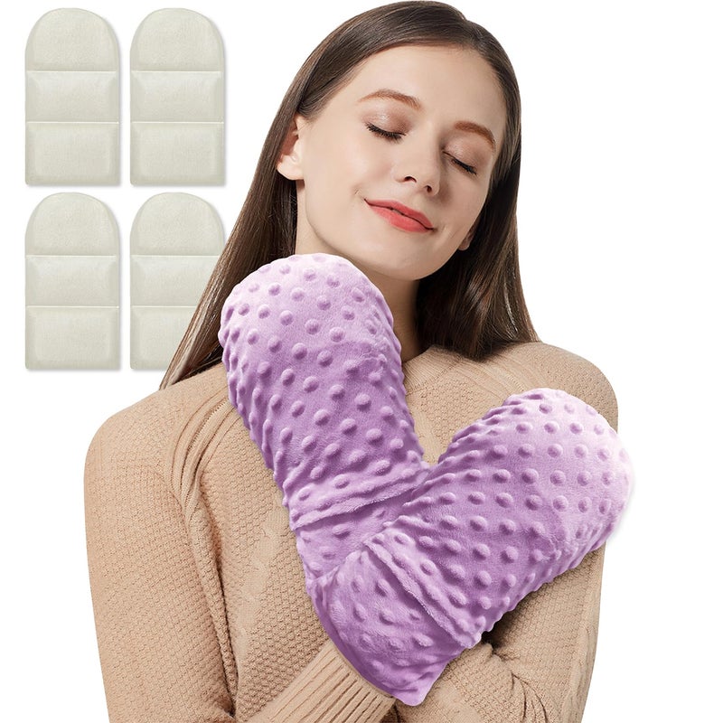 Microwavable Therapy Mittens with Arthritis Compression GlovesMoist Heat Therapy Relief for Hands and Fingers of Stiff Joints Trigger Finger Inflammation Raynauds Carpal Tunnel Lavender